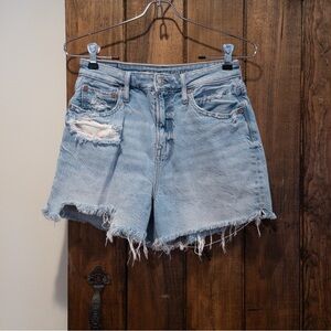 American Eagle 90's Boyfriend Short Light Wash Distressed Denim Jean Shorts 2
